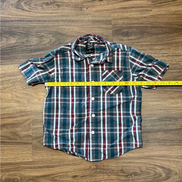 Shaun White Boys Button Down Shirt XS Plaid Short Sleeve Red Blue Check - Picture 2 of 5
